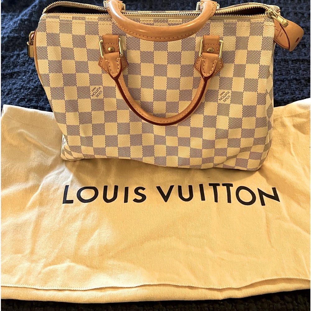 Louis Vuitton white Speedy Handbag